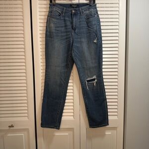 Judy Blue Dark Blue Distressed Boyfriend Jeans